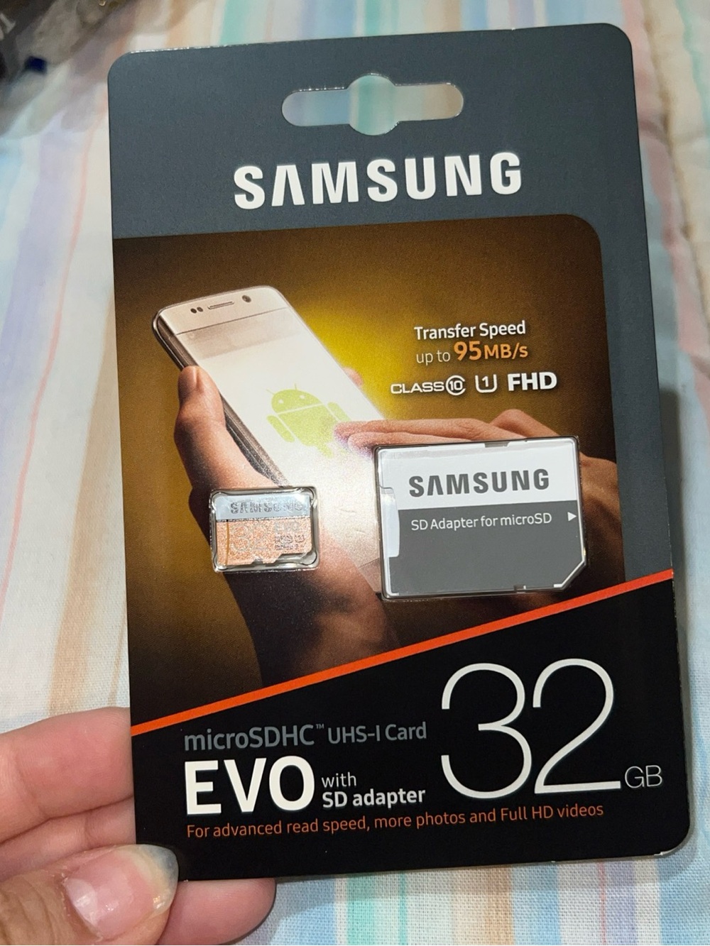 Samsung microSDHC EVO 32GB Card with SD Adapter - Black/Orange